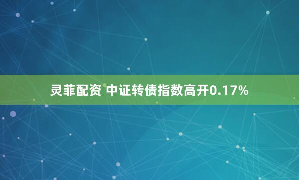 灵菲配资 中证转债指数高开0.17%